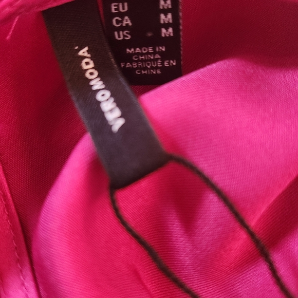 BNWT Vero Moda US M Pink Fushia Long Sleeve Backless Party Mini Dress Coktail - Picture 16 of 16